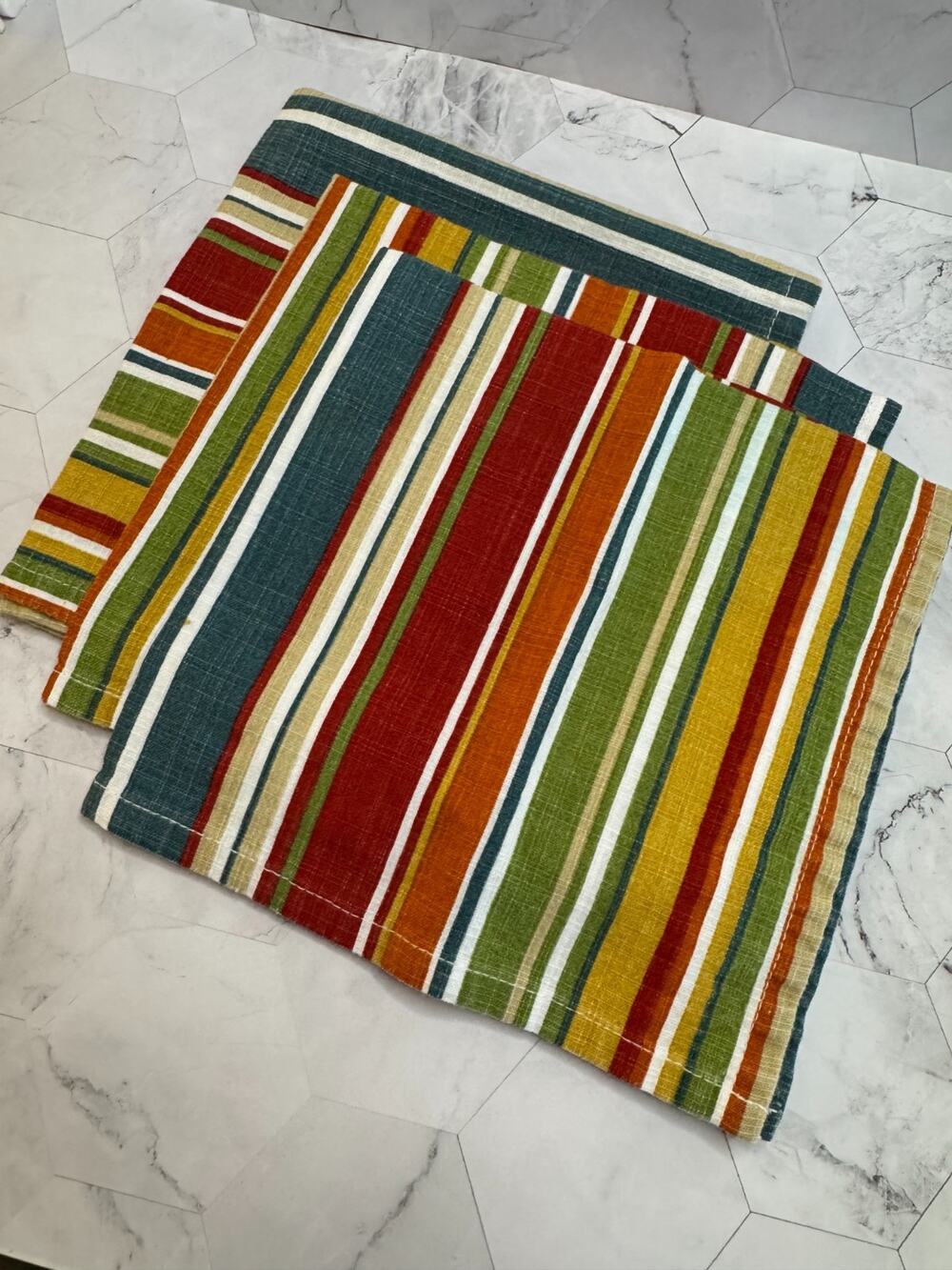 Ruvanti Set of 3 Replacement 100% Cotton Cloth Napkins 18x18 In Farmhouse Boho